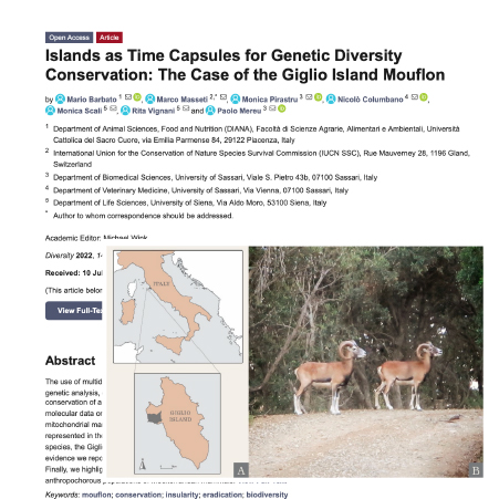 Diversity - Studio sulla Genetica dei Mufloni dell'Isola del Giglio